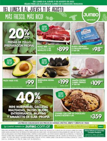 Ofertas de Hiper-Supermercados en Martínez | MÁS FRESCO, MÁS RICO!! - COMODORO de Jumbo | 8/8/2022 - 11/8/2022