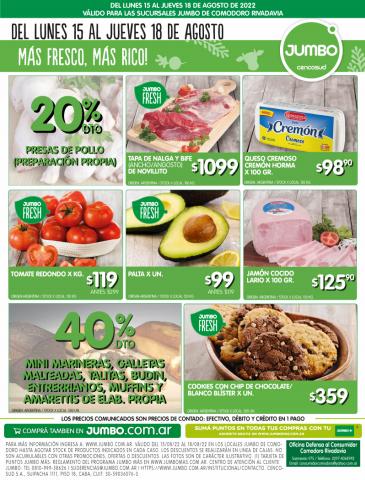 Ofertas de Hiper-Supermercados en Comodoro Rivadavia | MÁS FRESCO, MÁS RICO! - COMODORO de Jumbo | 15/8/2022 - 18/8/2022
