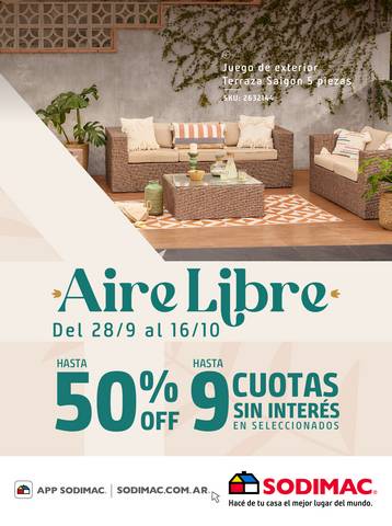 Ofertas de Muebles y Decoración en La Plata | AIRE LIBRE de Sodimac | 19/9/2022 - 30/9/2022