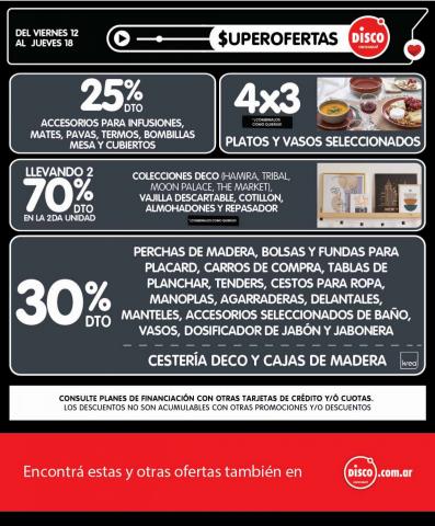 Ofertas de Hiper-Supermercados en Villa Carlos Paz |  $UPEROFERTAS - HOGAR Y ELECTRO de Disco | 12/8/2022 - 18/8/2022