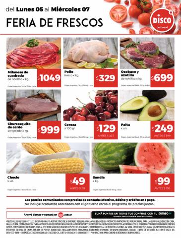 Ofertas de Hiper-Supermercados en Mendoza | FERIA DE FRESCOS de Disco | 5/12/2022 - 7/12/2022