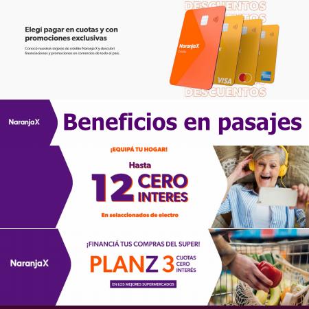 Ofertas de Bancos y Seguros en Córdoba | Beneficios en pasajes de Tarjeta Naranja | 3/7/2022 - 31/7/2022