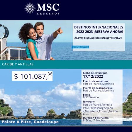 Ofertas de Viajes en Villa Ballester | Destinos Internacionales de MSC Cruceros | 26/9/2022 - 2/11/2022