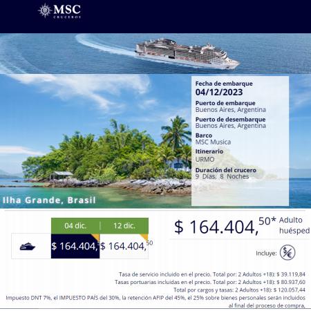 Catálogo MSC Cruceros | Cruceros Destacados | 26/1/2023 - 30/6/2023
