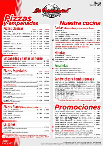 Ofertas de Restaurantes | Menú de La Continental | 14/3/2022 - 30/6/2022