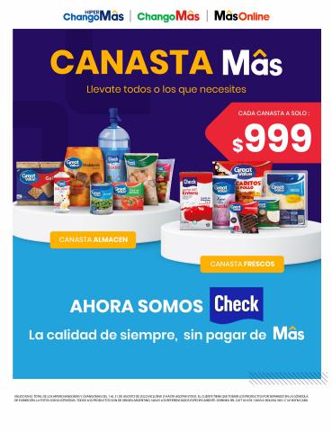 Ofertas de Hiper-Supermercados en Bahía Blanca | CANASTA MÂS  de HiperChangomas | 1/8/2022 - 31/8/2022