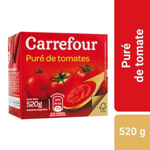 Oferta de Puré de tomate Carrefour 520 g. por $156,24 en Carrefour