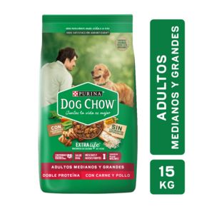 Oferta de Alimento perros Dog Chow ad mediano y grande x 15 kg. por $8005 en Carrefour
