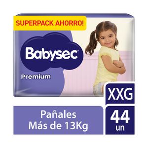 Oferta de Pañales Babysec premium flexiprotect talle XxG 44 u. por $3900 en Carrefour