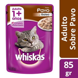 Oferta de Alimento para gatos Whiskas 85 g. pavo por $152,5 en Carrefour