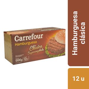 Oferta de Hamburguesa Carrefour clásica 12 u. por $2730 en Carrefour