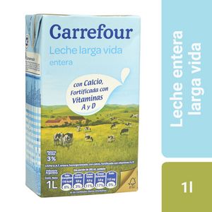 Oferta de Leche entera UAT Carrefour tetra 1 l. por $165,6 en Carrefour