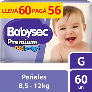 Oferta de Pañales Babysec Premium Flexiprotect talle G 60 u. por $3010,8 en Carrefour