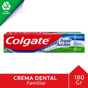 Oferta de Crema dental Colgate triple acción tubo reciclable 180 g. por $731 en Carrefour