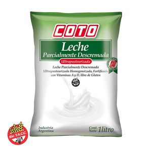 Oferta de Leche Parcialmente Descremada COTO 1l por $234 en Coto