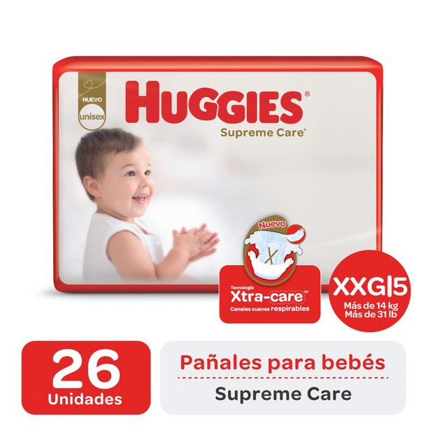 Oferta de Pañales Huggies Supreme Care Xxg X26 por $1641,74