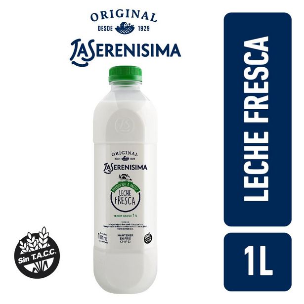Oferta de Leche Fresca 1% LA SERENISIMA Original Botella Transparente 1l por $97,88
