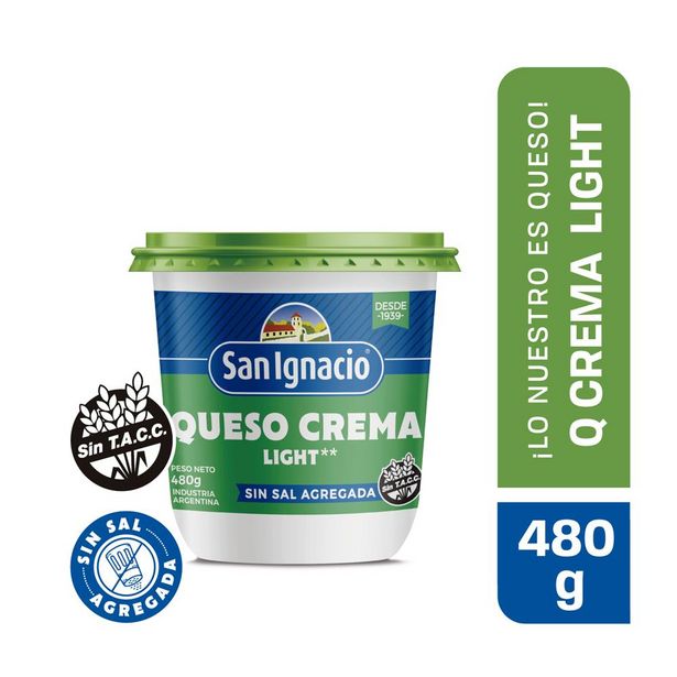 Oferta de Queso Crema Light Sin Sal San Ignacio Pot 480 Grm por $295
