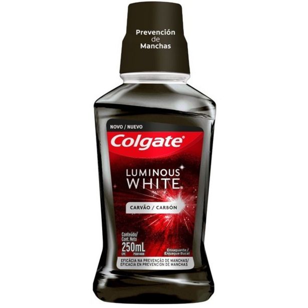 Oferta de Colgate Enjuague Bucal Luminous White Carbon 250 ml por $365,85 en Farmacia Del Puente