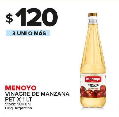 Oferta de Vinagre de manzana Menoyo 1L por $120