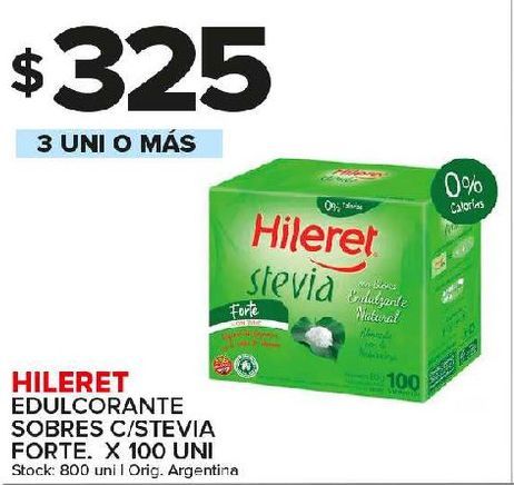 Oferta de Edulcorante Stevia Hileret 100und por $325