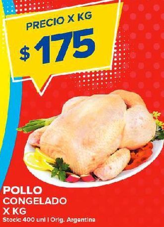 Oferta de Pollo congelado x kg por $175