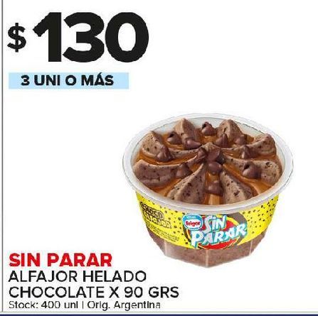 Oferta de Alfajore helado chocolate Sin Parar 90g por $130