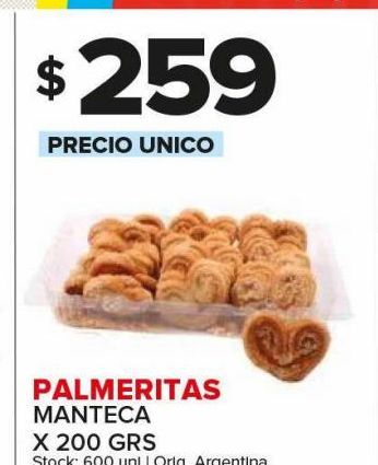 Oferta de Palmeritas Manteca x 200 Gr  por $259