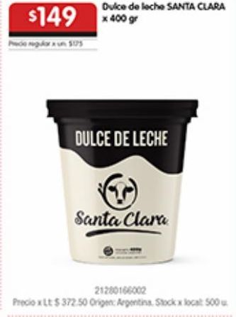 Oferta de Dulce de leche Santa Clara por $149