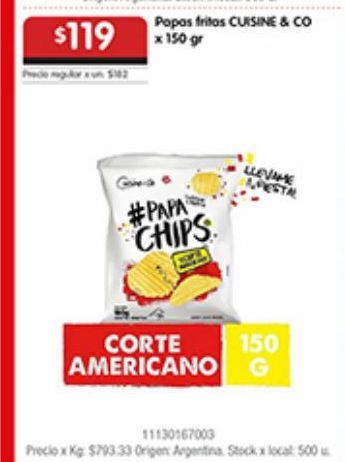 Oferta de Papas Fritas Cuisine & Co x 150 Gr  por $119