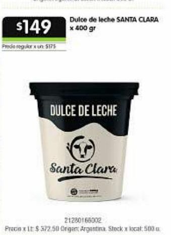 Oferta de Dulce de leche Santa Clara  por $149