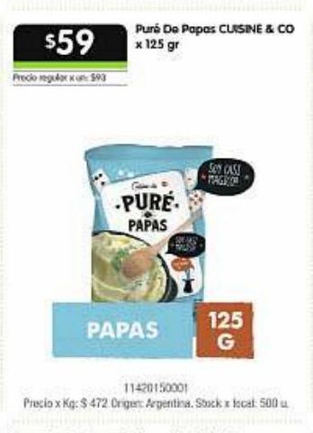 Oferta de Puré de papas Cuisine & Co  por $59