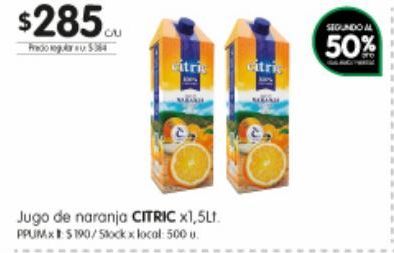 Oferta de Jugo de naranja Citric 1.5lt por $285