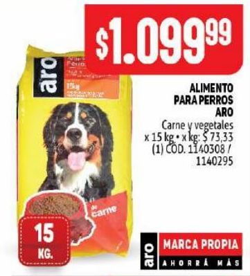 Oferta de Alimento para perros Aro 15kg por $1099,99