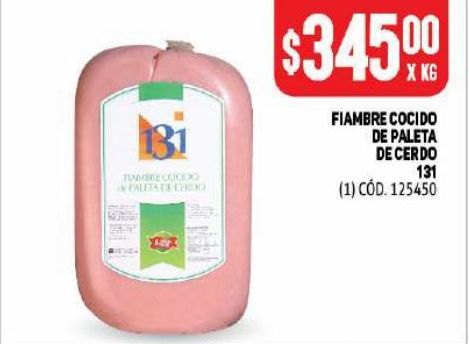 Oferta de Fiambre Cocido de Paleta de cerdo 131 kg por $345