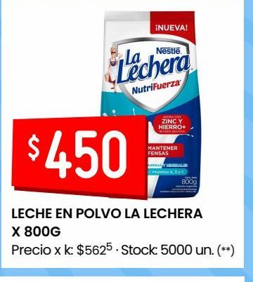 Oferta de Leche en polvo La Lechera por $450