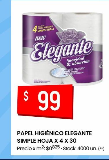 Oferta de Papel higiénico Elegante por $99