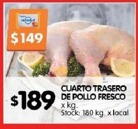 Oferta de Cuarto trasero de pollo kg por $189