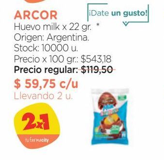 Oferta de Huevo de chocolate Arcor por $59,75