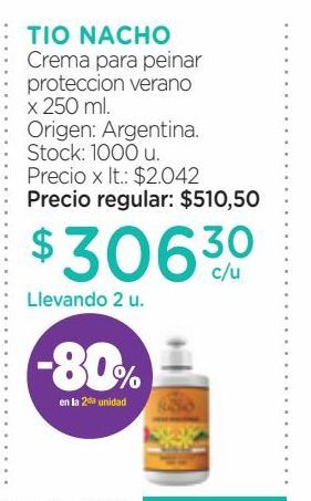 Oferta de Crema para peinar proteccion verano x 250 ml por $306,3