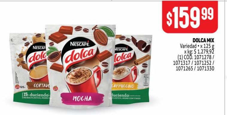 Oferta de Café Nescafé Dolca mix 125g por $159,99