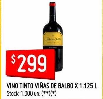 Oferta de Vino Viñas de Balbo 1,125L por $299