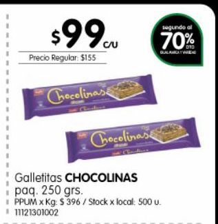 Oferta de Galletas chocolinas 250g por $99