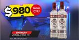 Oferta de Vodka Smirnoff x 700cc por $980 en Carrefour Maxi