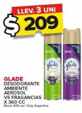 Oferta de Desodorante Glade x 360cc por $209 en Carrefour Maxi