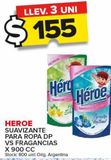 Oferta de Suavizante Heroe para ropa vs fragancias x 900cc por $155 en Carrefour Maxi