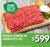 Oferta de Picada común de novillito kg por $599 en Jumbo