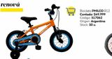 Oferta de Bicicleta Infantil Patio Rodado 12 naranja Philco FKP12AV010MN PHILCO por $49999 en Coppel