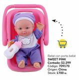 Oferta de Bebé Con Porta Bebe SWEET PINK por $2299 en Coppel