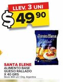 Oferta de Alimento base queso rallado Santa Elene x 40g por $49,9 en Carrefour Maxi